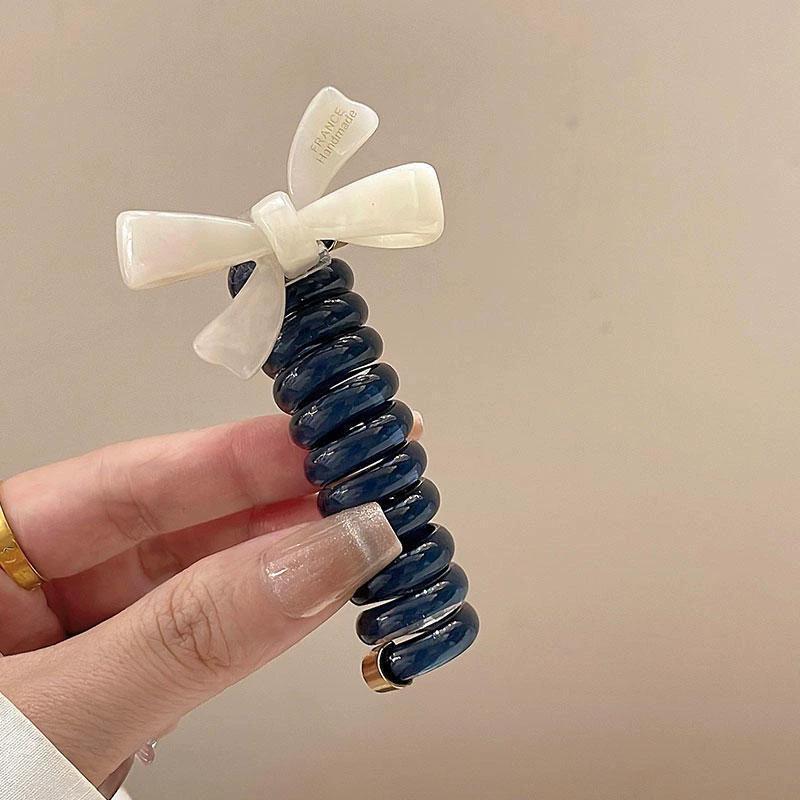 Elastische Telefondraht-Haargummis für Damen und Mädchen, einfarbige Haarbänder, Spiralspule, Gummiband, Pferdeschwanz, Kopfseil, Haar-Accessoires