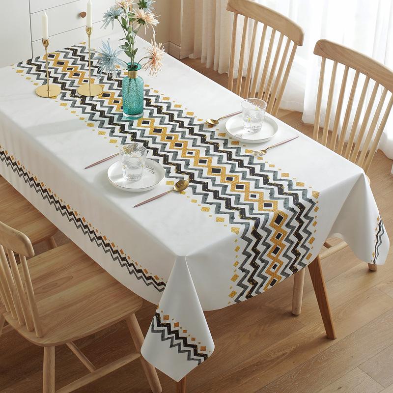 Tablecloth Fabric Waterproof And Oil-Proof Leave-In Rectangular Tablecloth Dining Table Cloth Coffee Table Pvc Student Desk Mat
