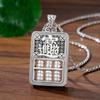 Vintage Chinese Abacus Pendant With Movable Beads Charms Men Women Copper Alloy Necklace Pearl Chain