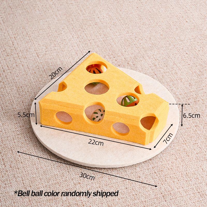 

Cat Puzzle Felt Toy Indoor Kitten Interactive Sports Toy Felt Puzzle Box with Bell Ball Cat Scratching Post Entertainment Supply