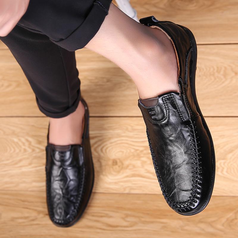 Pantofi casual realizati manual Mocasini pentru barbati Pantofi plati confortabili din piele Mocasini din piele moale38-47