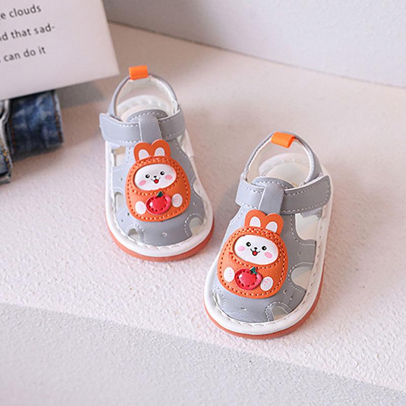Summer New Whistle Men and Women Baby Sandals 0-1-2 Year Old Beef Tendon Sole Children Called Shoes