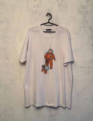 Vintage 90er Die Abenteuer von Tim und Struppi Mond Cartoon T-Shirt Größe L