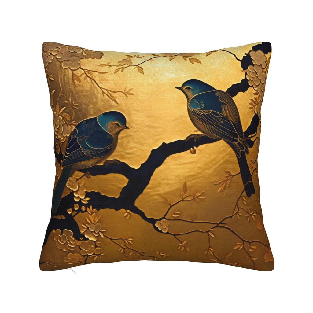 Flowers And Birds Pillow Cover Vintage Pillow Case For Living Room Bed Chair Comfy Pillowcases Gift Idea