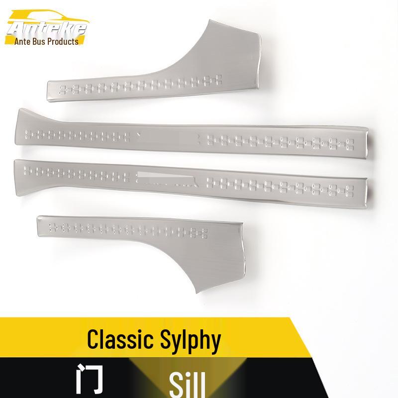 Sylphy Classic Stainless Steel Sill Strips: Anti-Scratch Decorative Scuff Stickers