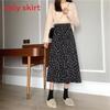 Floral A Line Midi Skirt With Splicing Polyester Fabric For Casual And Office Wear