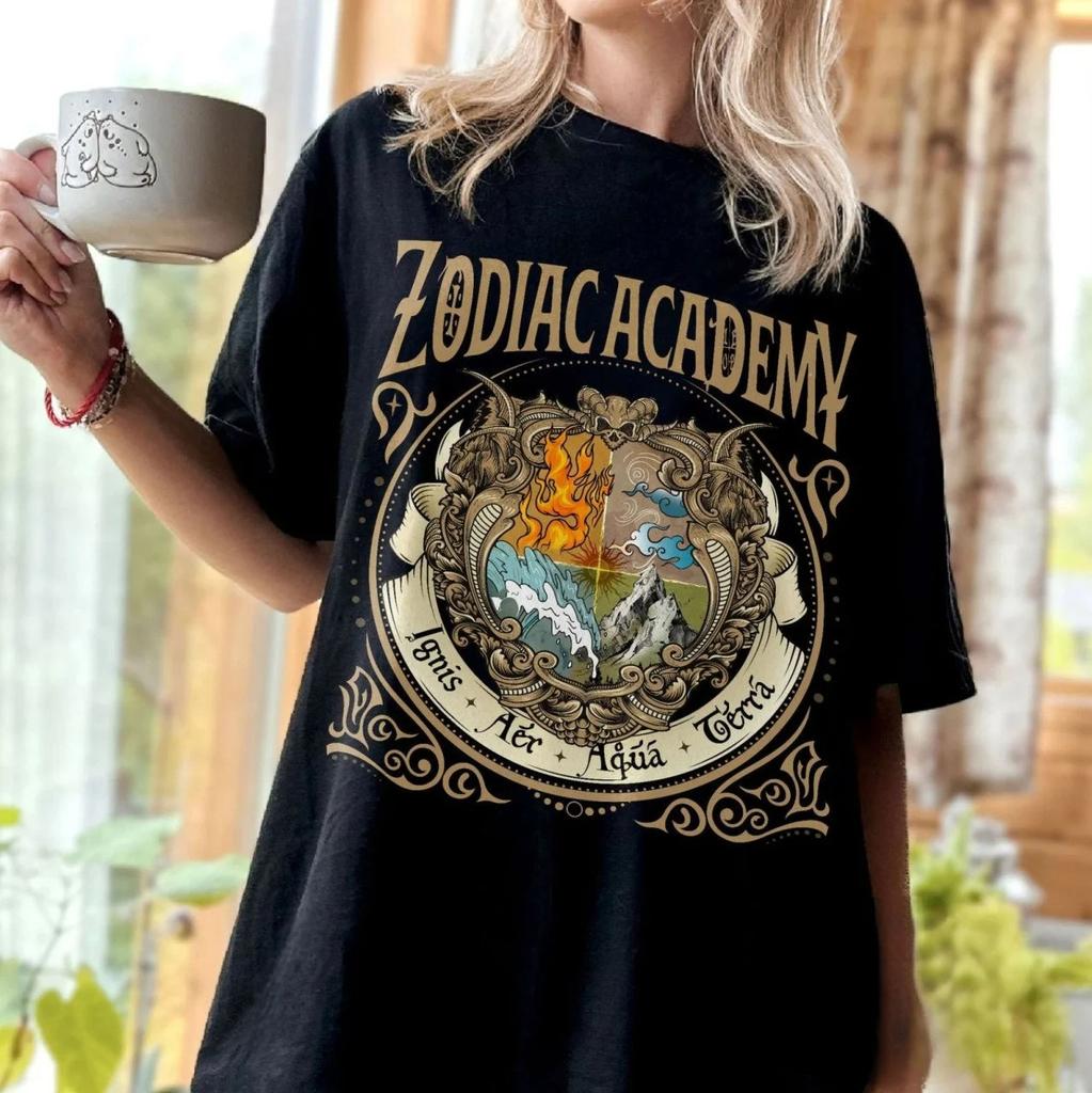 Zodiac Kleidung für Unisex und Damen Zodiac Academy Shirt Astrologie Themen-T-Shirt Kosmische Zeichen Kleidung Einzigartiges Horoskop Geschenk Vintage