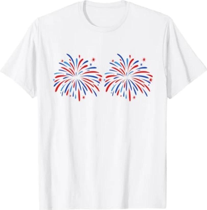 Funny Im Just Here for The Fireworks 4th of July Couple T-Shirt 2XL