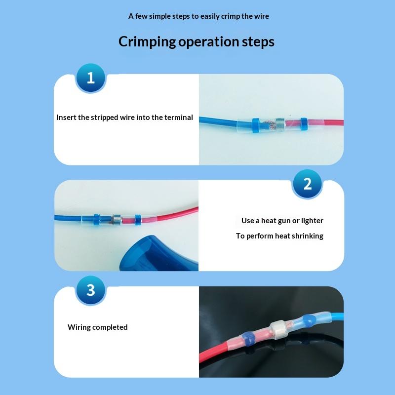 50/70/100 st Elektrisk Koppartejp Lödstrumpa Vattentät Lödningstätning Tennring Värmekrympande Stumtrådskontakt Terminal