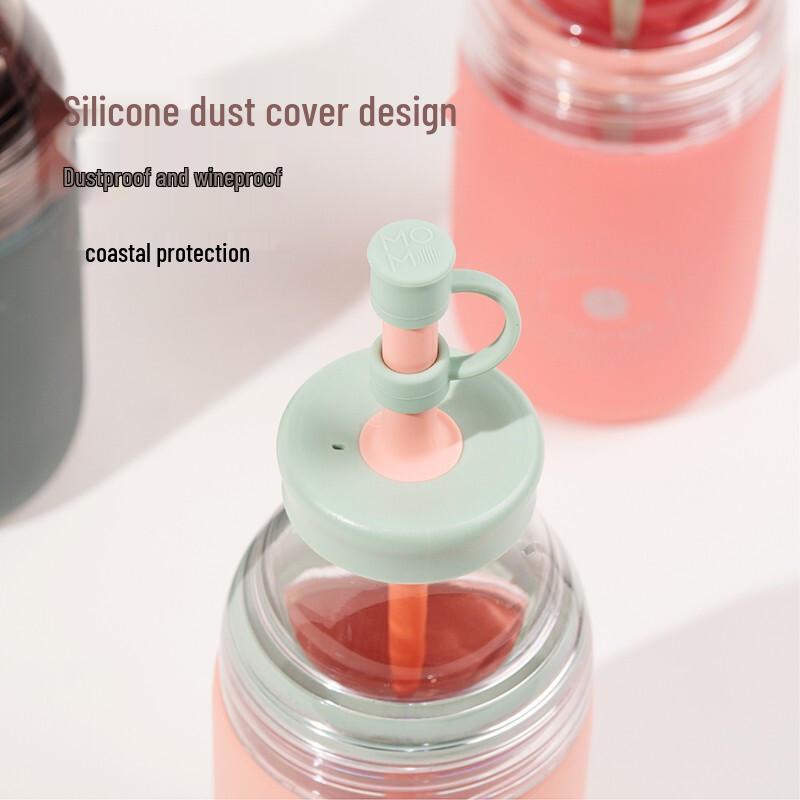 MOMOCONCEPT M52004 Portable Glass Cup with Straw