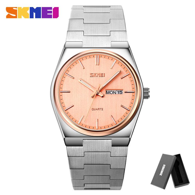 SKMEI 9288 Man Reloj Hombre Casual Quartz Clock Male Full Steel Time Week Sports Watch Mens Waterproof Business Wristwatches