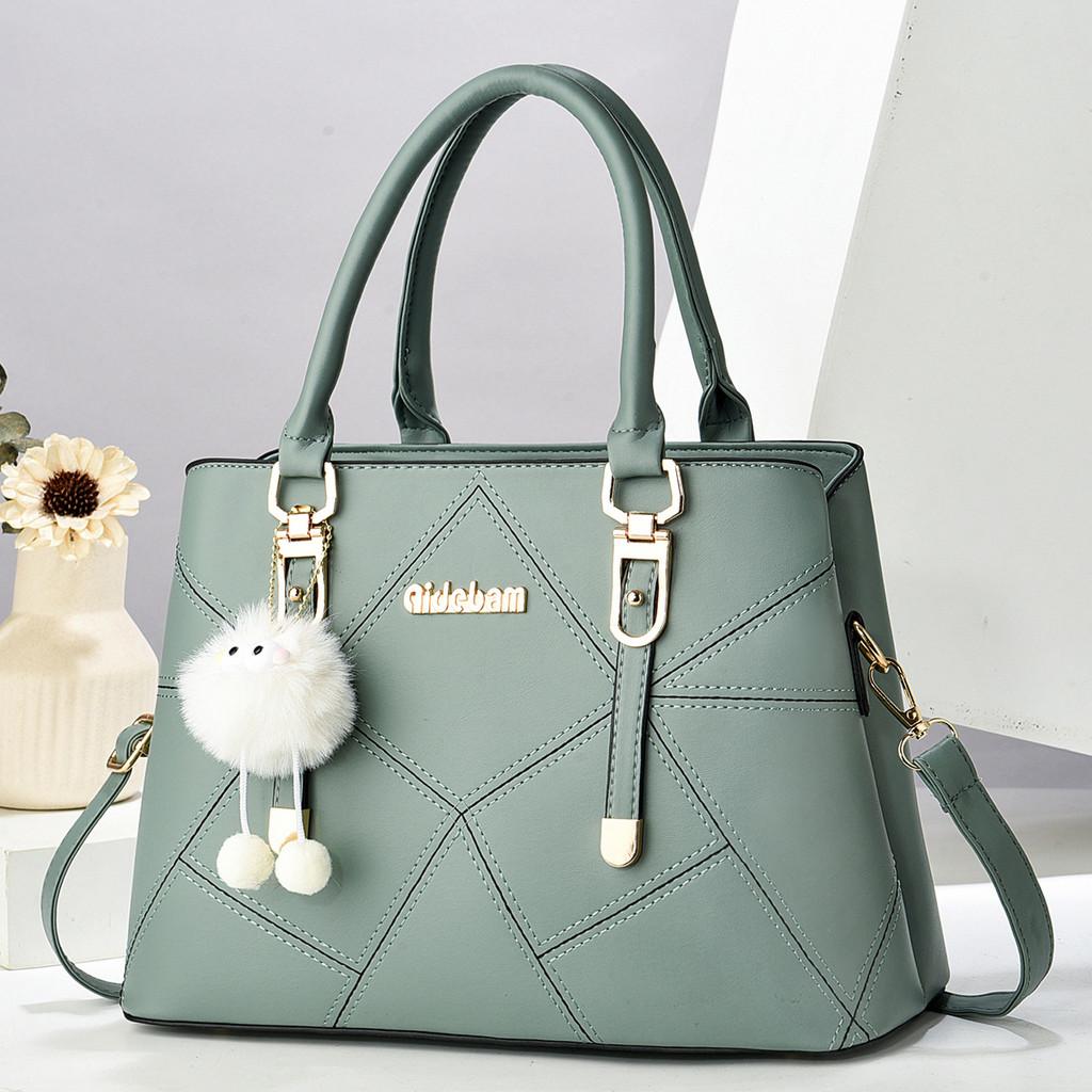 Versatile Stylish And Macaron Quilted Shoulder Bag In Classic Black Khaki Green Red