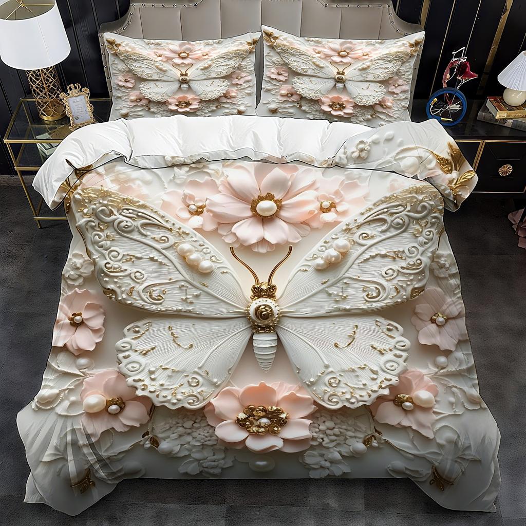 Butterflies Bedding Set Duvet Cover Set Quilt Cover With Pillowcase For Bedroom Decor Birthday Gift Halloween Christmas Gift