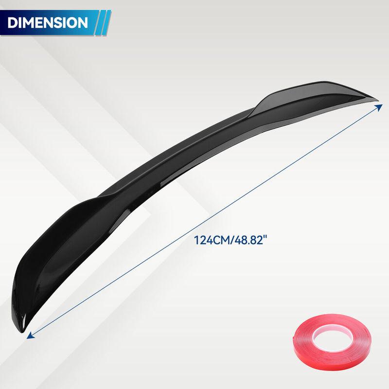 For Honda Civic 2022 2023 2024 4Dr Si Factory Style Trunk Spoiler Wing GLOSS BLACK / Carbon Fiber Color Sports Blade Tail Wing