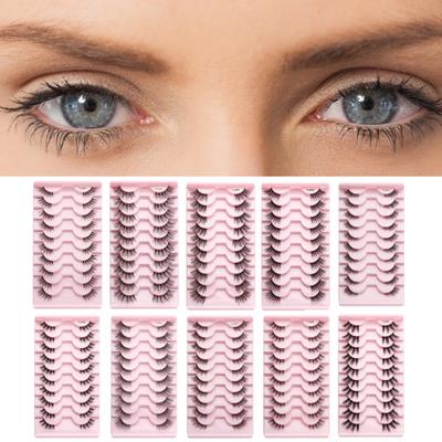 Fake Lashes Natural Curl Wispy Thick 3D Effect Removable Simulated Eyelash Planting