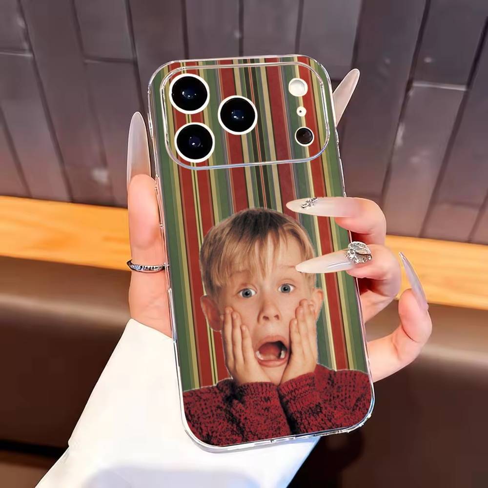 Funny TV Home Alone Phone Case For iPhone17,16,15,14,13,12,11 Plus,Pro Max Soft Transparent Cover