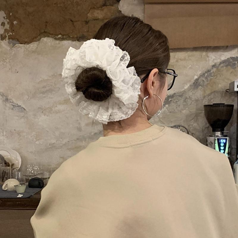 Modische Spitze Haargummis Scrunchies Für Frauen Sanfte Elastische Haarbänder Haaraccessoires Für Verschiedene Frisuren