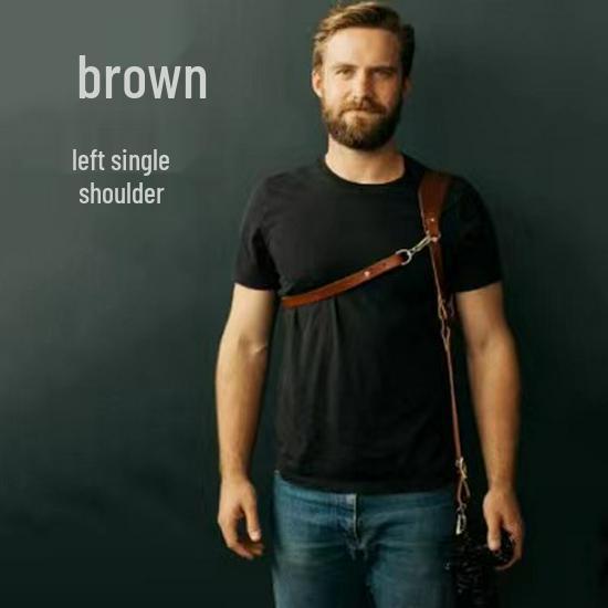 Verstellbarer Anti-Drop Rindsleder Kamera Schultergurt