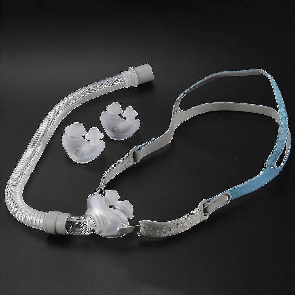Mască Nazală cu Pernuțe CPAP cu Curea pentru Cap pentru Ameliorarea Sforăitului - Pernuțe S, M, L & Ajutor pentru Somn