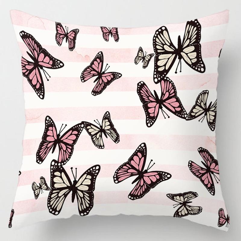 Pillow Bedside Cushion Cushion Butterfly Print Pillow Case Soft Sofa Pillow Office Chair