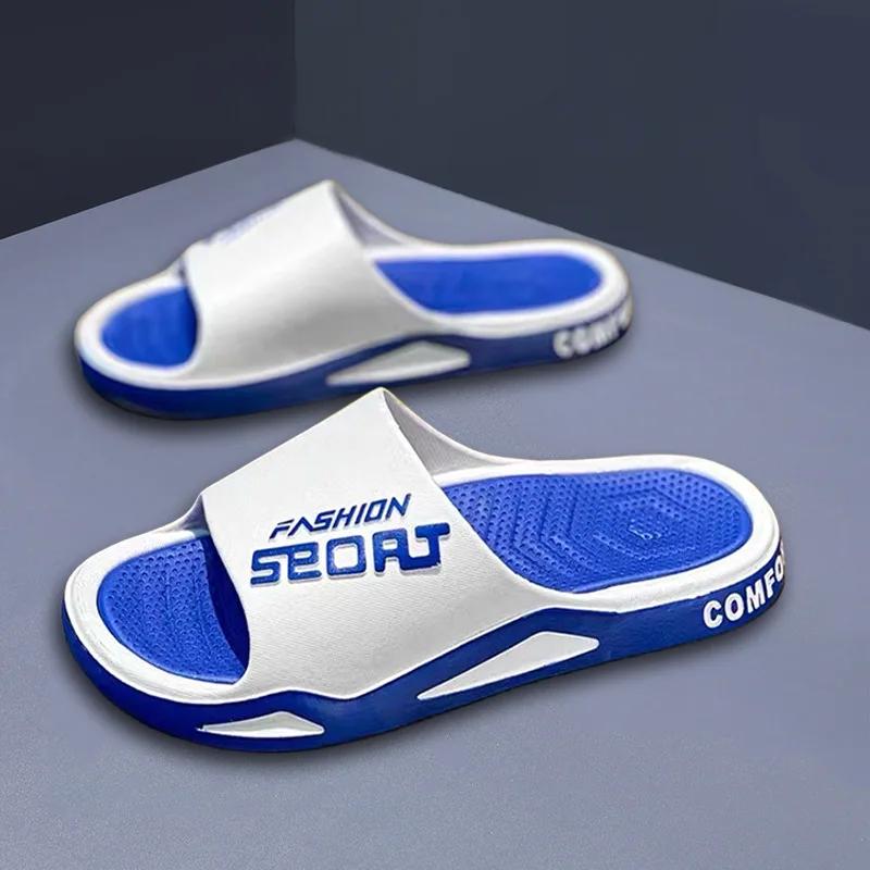 Fashion Summer Men Slippers Fashion Trendy Flip Flops Bathroom Slippers Outdoor Non-Slip Sporty Style Open Toe Beach Slippers