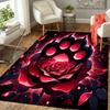 1 Stück Rose und Bärenkralle Design Teppich für Innenbereiche - Weich, Rutschfest und Langlebig Gaming-Raum Dekor für Schlafzimmer