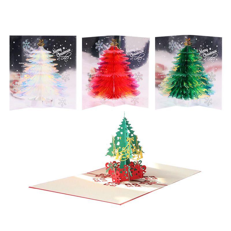 Pop Up 3d Christmas Card Santa Greeting Invitations Xmas Postcard Gift Children