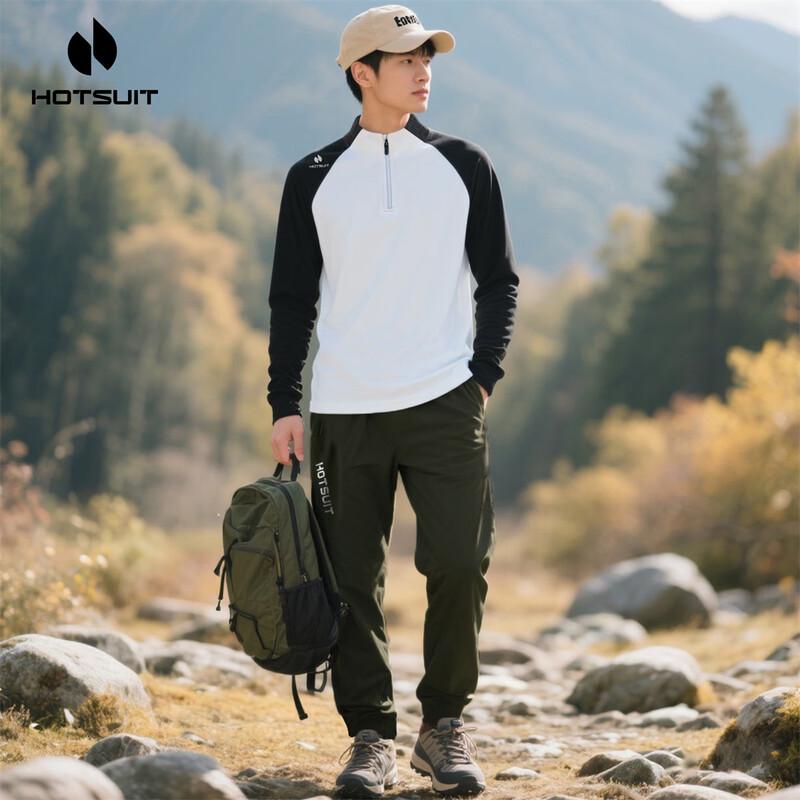 

HOTSUIT Men s Stand-Collar Half-Zip Hiking Top & Casual Pants Set 4XL