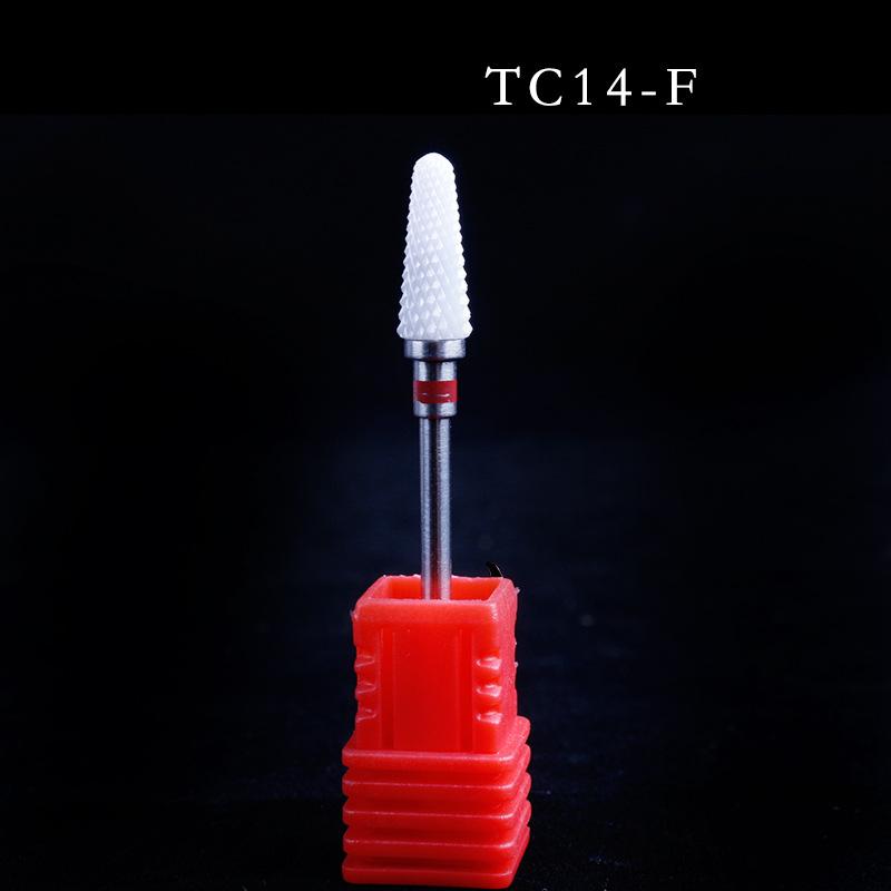 Nail Art Ceramic Grinding Head, Single Corn Bullet Cylindrical Rocket-Shaped Nail Electric Grinding Machine Accessories Grinding Head