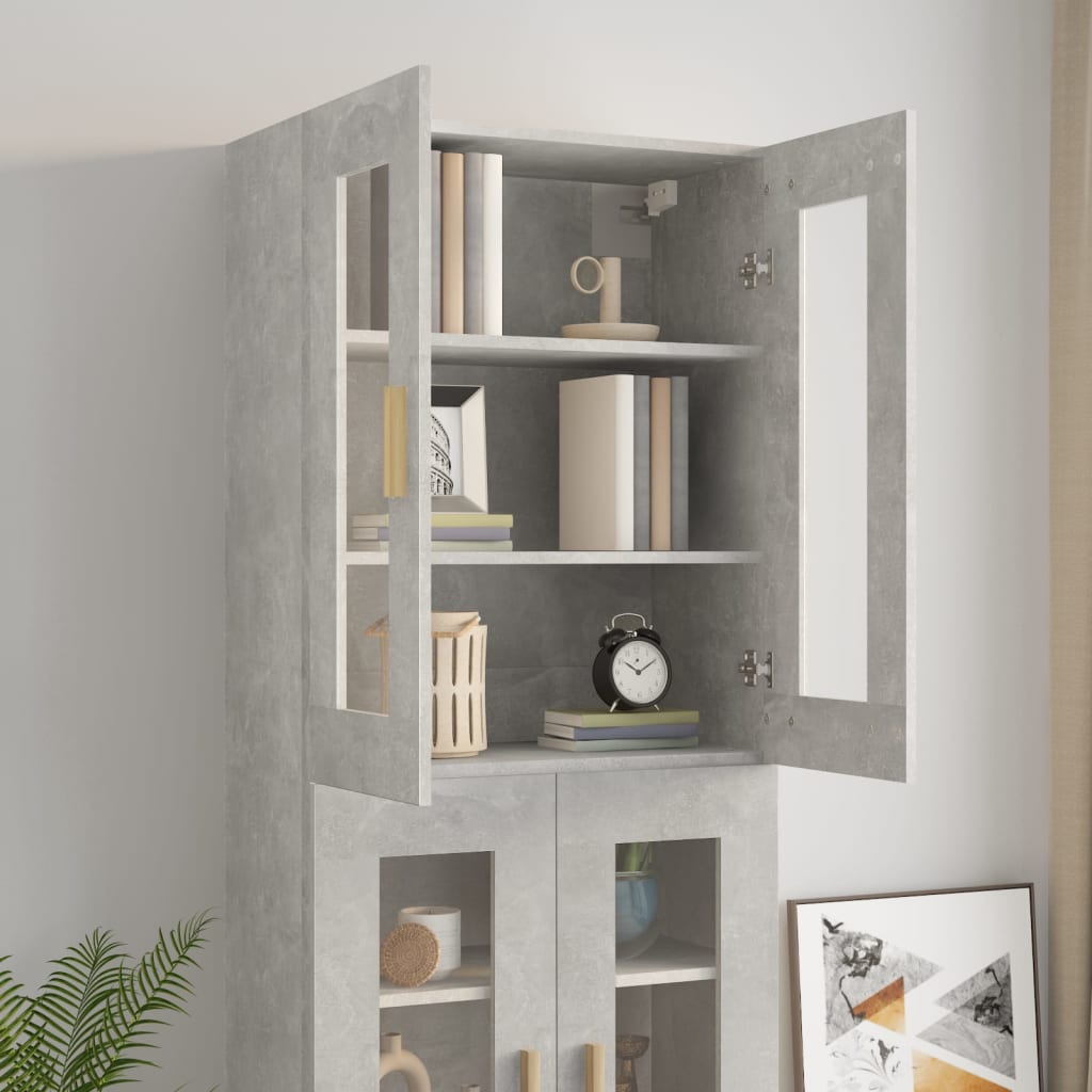 Vidaxl Wall Cabinet, Concrete Grey, 69.5X34X90 Cm