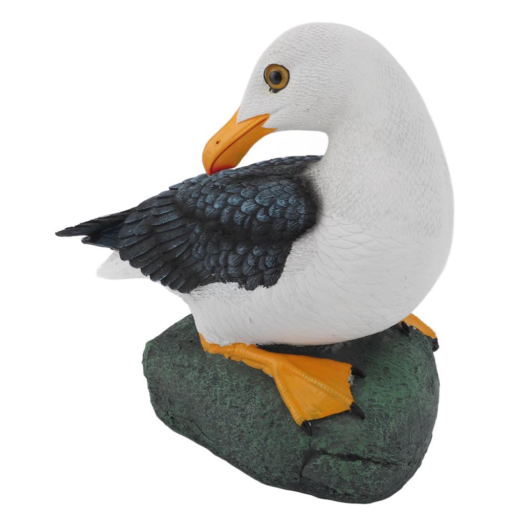 Resin Seagull Statue Sea Bird Figurine Mediterranean Style Ornament for Home Landscape Office