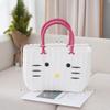 Cute Cat PVC Woven Bag Large Capacity Organizer Bath Shopping Basket Portable Baskets with Handles Beach Bag Vegetable Basket