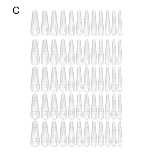 60Pcs Artificial Nail Tips Graduated Extend Nails Clear Coffin Shape Quick Building Nail Mold Tips for Manicure