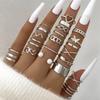 30 Stück Set Luxus Trend Goldfarbe Geometrisch 8-förmig Zirkonia Imitation Perlen Ringe für Damen Finger Mehrteiliges Set Charm Schmuck