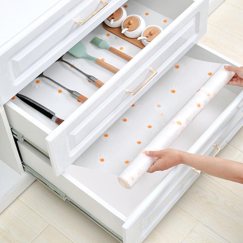Waterproof Self-adhesive Drawer & Cabinet Liner - Oil & Moisture-proof Mat for Wardrobe & Kitchen