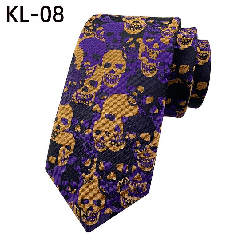 New 1200-Needle 6cm Narrow Skull Halloween Tie