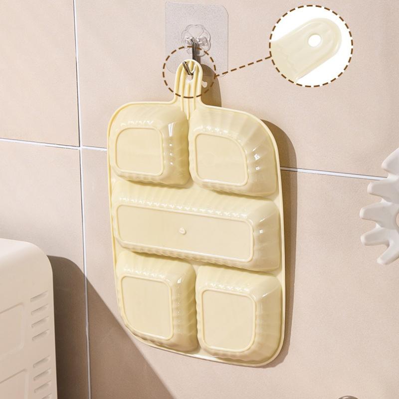 Kitchen Scallion Ginger Garlic Side Dish Compartmentalized Storage Tray 5 Grids Hot Pot Preparation Ingredients Divided Plate