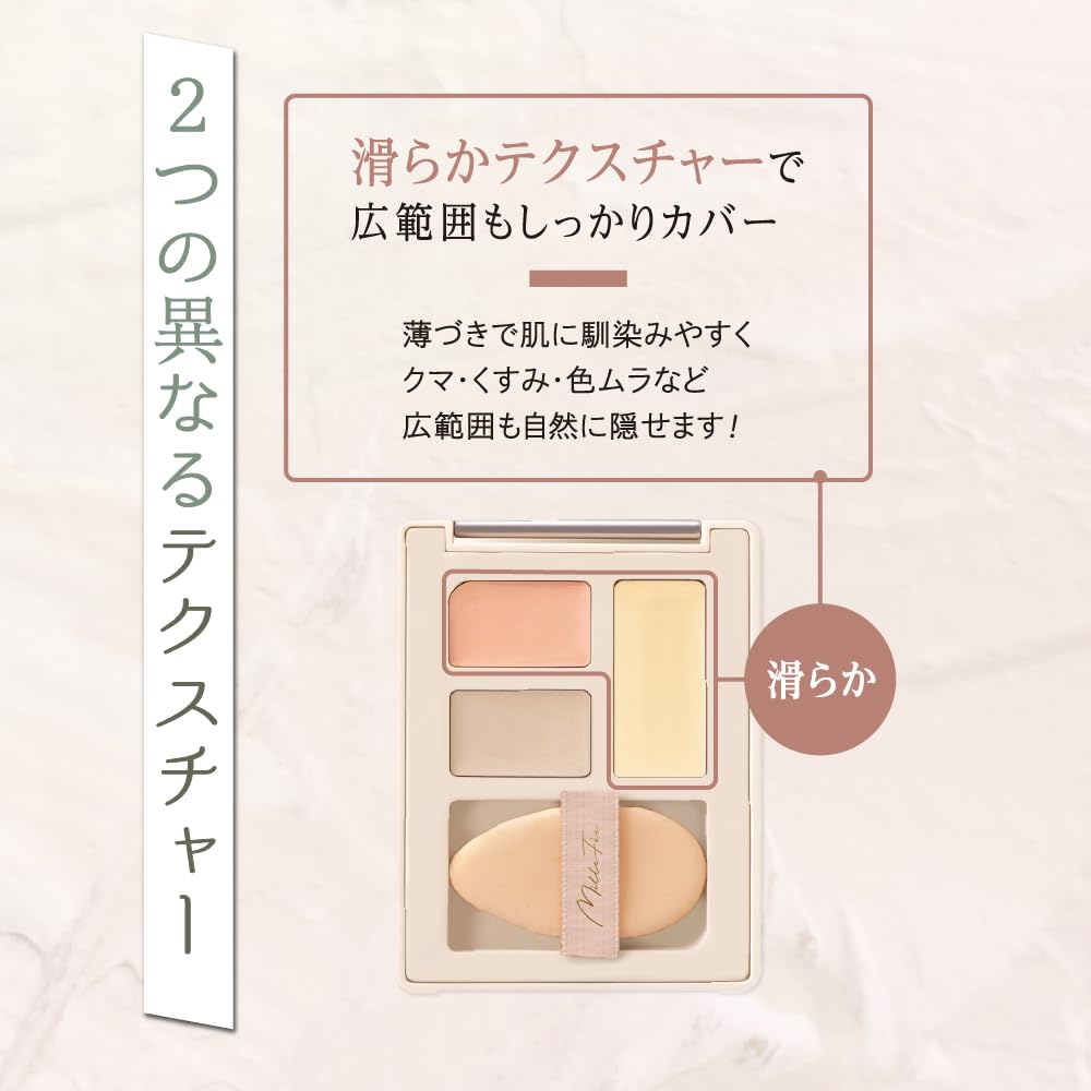 MilleFee Secret Concealer Palette (01 Cover Green) - For warm undertones, redness, and dark circles. MilleFee Cosmetics.
