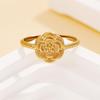 Stainless Steel Cute Rose Flower Open Ring with 3D Carved Design