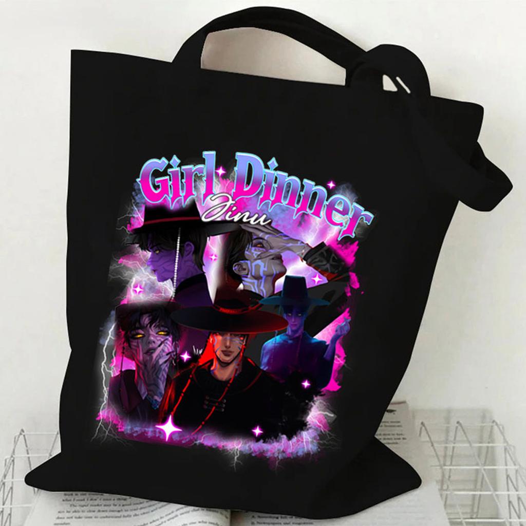Hunters Surrounding Printed Canvas Shopping Tote Bag With Large Capacity