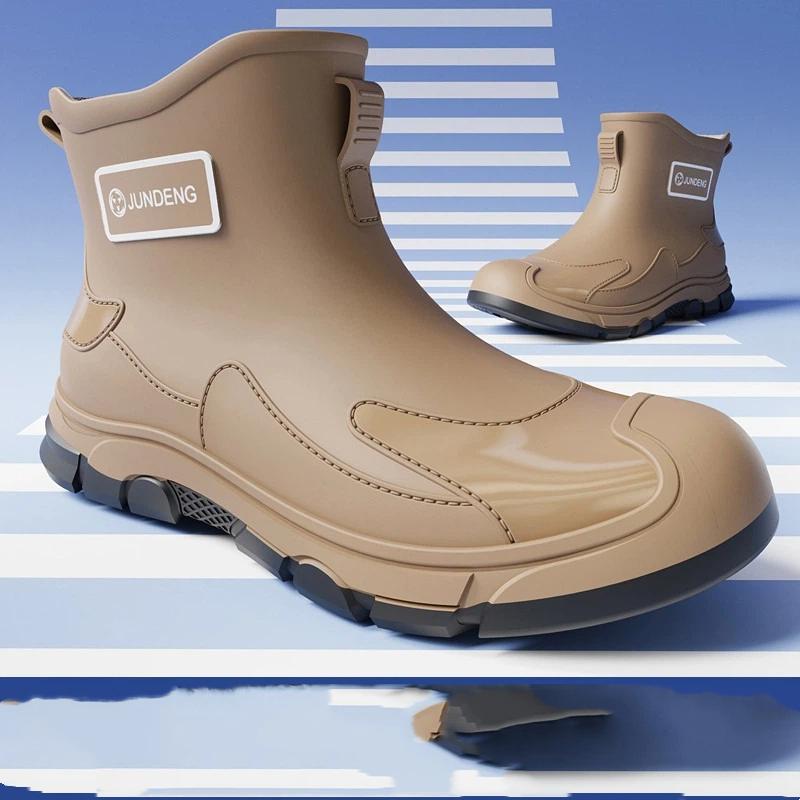 Couple Outdoor Fashionable Waterproof And Anti Slip Short Tube Rain Shoes