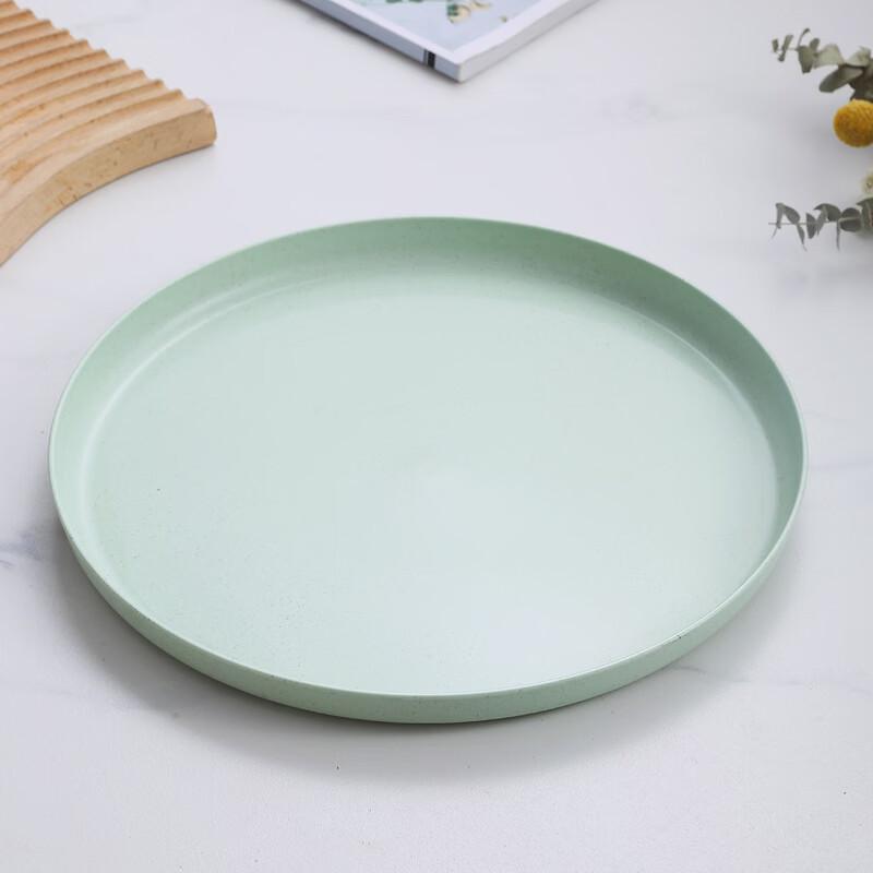 Household Wheat Straw Plastic Round Serving Plate