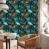 Turquoise, Sea and Ochre Ink Wallpaper for Living Room and Bedroom 50x1000