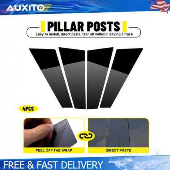 Fit Porsche Panamera 2009-2014 Exterior Gloss Black Pillar Post Cover 4PC Set