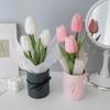 Simulation Tulip Flower PU Tulip Bucket Bouquet Artificial Tulip Bouquet  Mother's Day