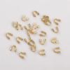 100Pcs Copper Wire Protectors Loops 14/18K Gold Plating U Shape Clasps Thread Protector  Jewelry