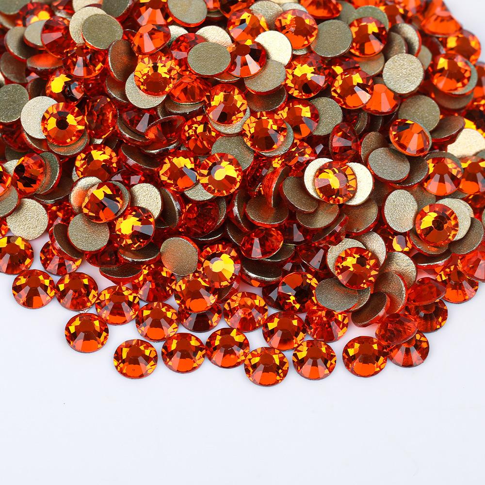 Weichen, Gold Bottom Glass Flat Bottom Diamond Nail Drill, Decorative Mobile Phone Case Diy Nail Accessories Rhinestone Jewelry