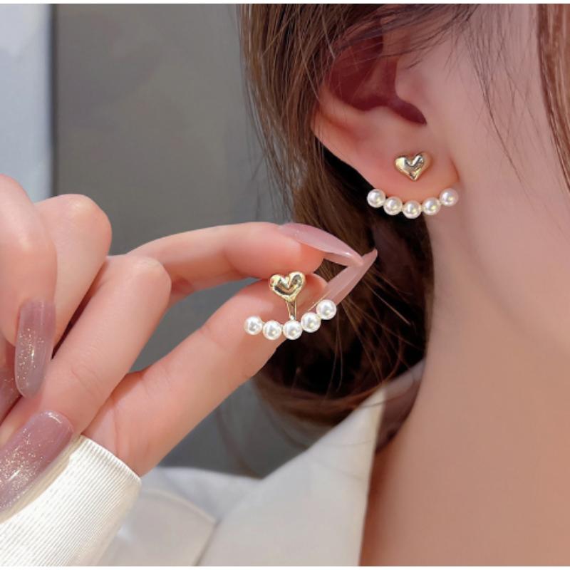 

Новые трендовые серьги в Корейском стиле с сердечками, милые серьги-гвоздики с цветком для женщин, модные ювелирные изделия, подарки на день рождения