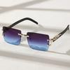 1 ks Módní dámské pánské sluneční brýle bez obrouček obdélníkové personalizované sluneční brýle pro každodenní život vintage sluneční brýle