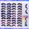 3D 6D Fluffy False Color Eyelashes Natural Full Strip Colored Makeup Cosplay Faux Mink Eyelashes